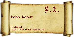 Hahn Kanut névjegykártya